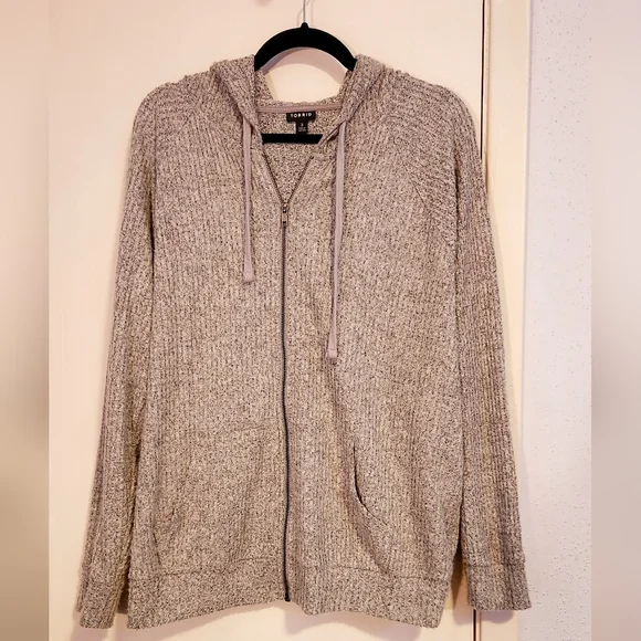 Torrid Brushed Waffle Raglan Zip up Hoodie jacket, size 2x - Picture 2 of 6